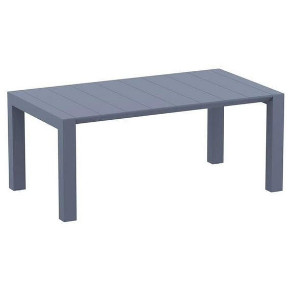 Compamia Vegas 86" Extendable Patio Dining Table in Dark Gray