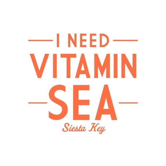 Siesta Key, Florida, I Need Vitamin Sea, Simply Said (24x36 Giclee Gallery Art Print, Vivid Textured Wall Decor)
