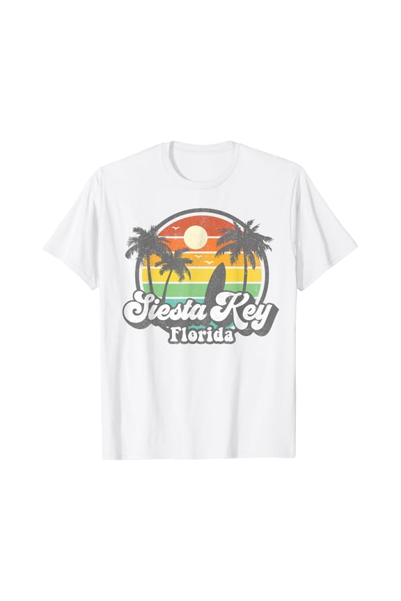 Siesta Key Florida Retro Surf Design T-Shirt