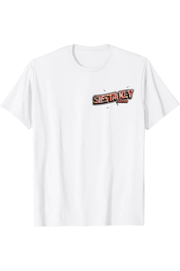 Siesta Key Florida Retro Surfer Vintage Back & Front T-Shirt