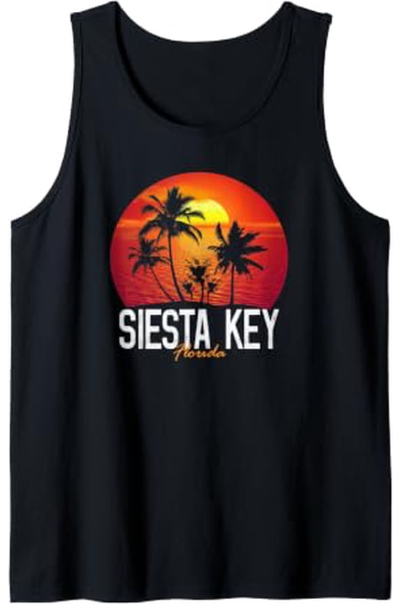 Siesta Key Palm Tree Swimming Scuba Fl Tank Top Size S-3XL