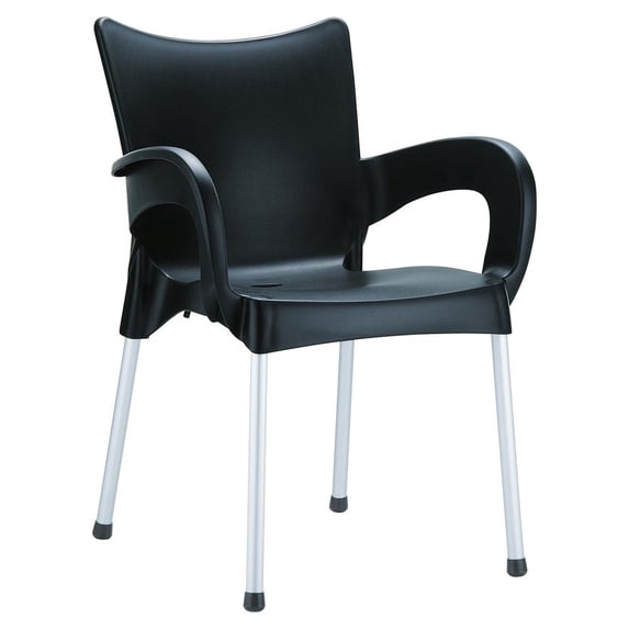 Compamia Romeo Resin Dining Arm Chair Black, Set of 2