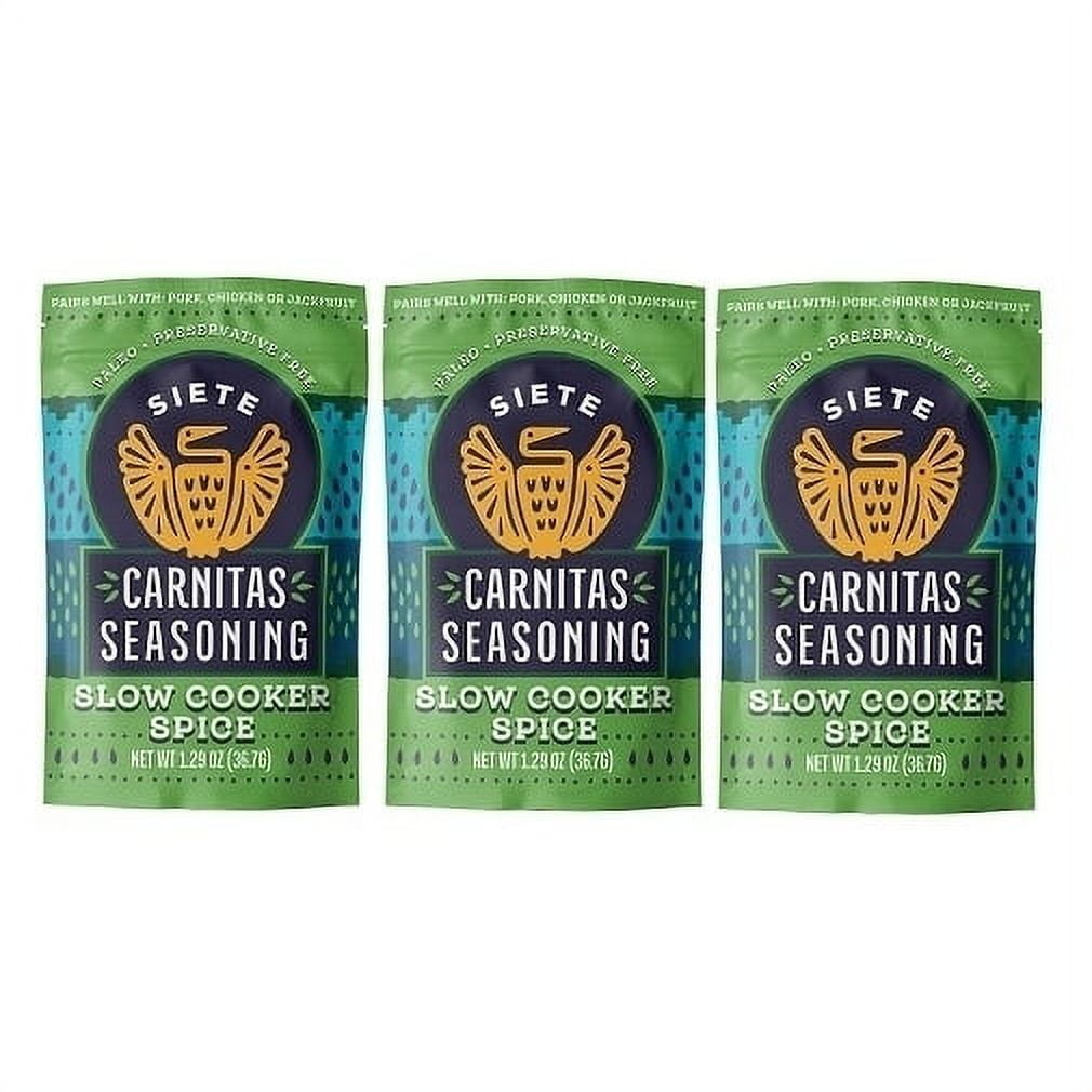 Siete Carnitas Seasoning Slow Cooker Spice 3 Packet Pack