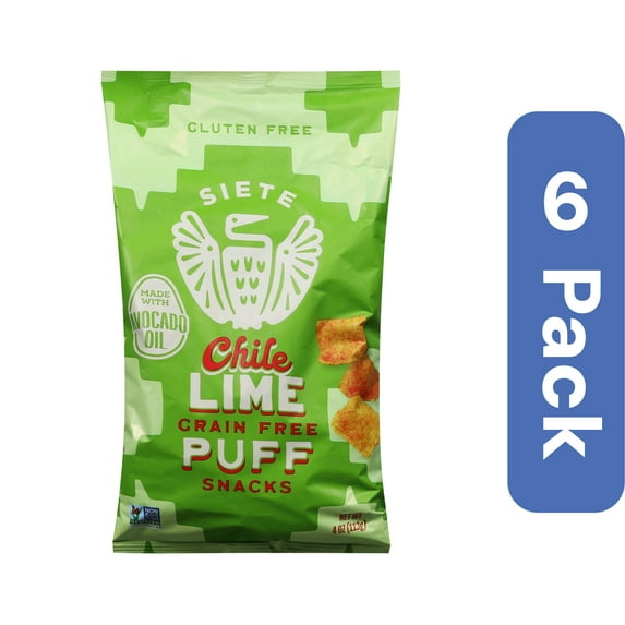 Siete Chili Lime Puffs 4 oz (Pack of 6)