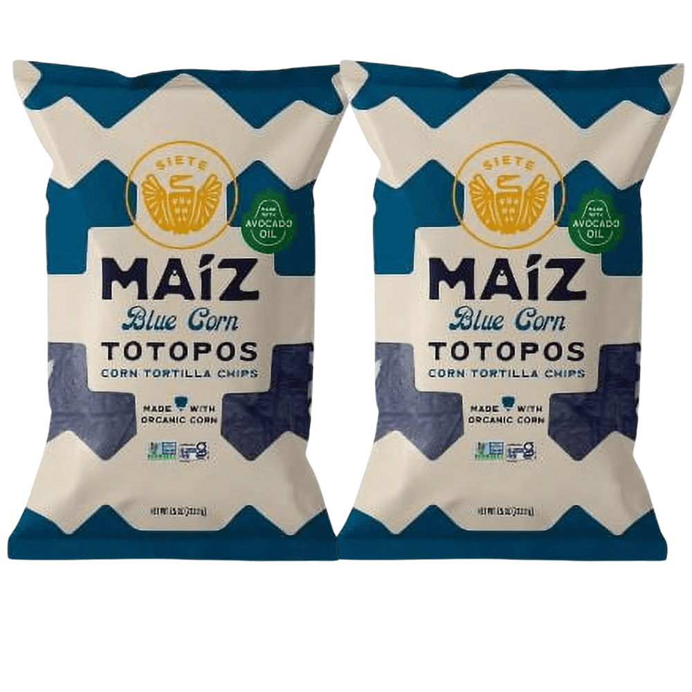 SIETE FAMILY FOODS MAZ BLUE CORN TOTOPOS CORN TORTILLA CHIPS 7.5OZ