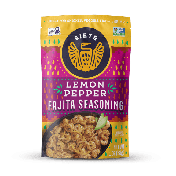 Siete Fajita Seasoning Non GMO Gluten Free Lemon Pepper - 1 oz Pack of 2