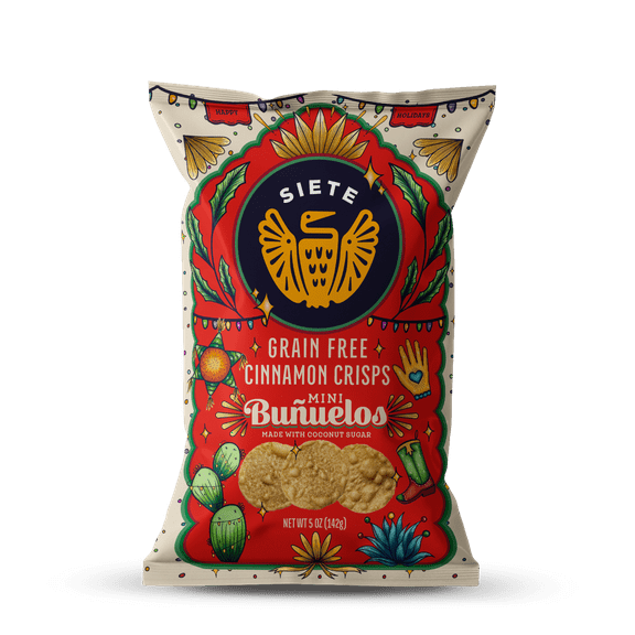 Siete Family Foods, Buuelos Cinnamon Crisps, Grain Free, 5 oz. Bag