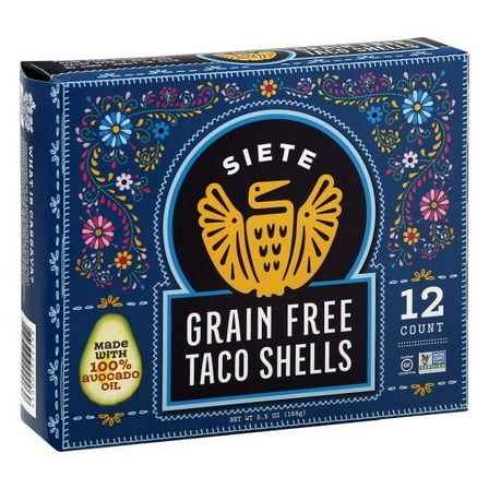Siete Family Foods Grain Free Crunchy Taco Shells, 12 Count