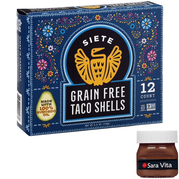 Siete Family Foods Grain Free Crunchy Taco Shells, 12 Count