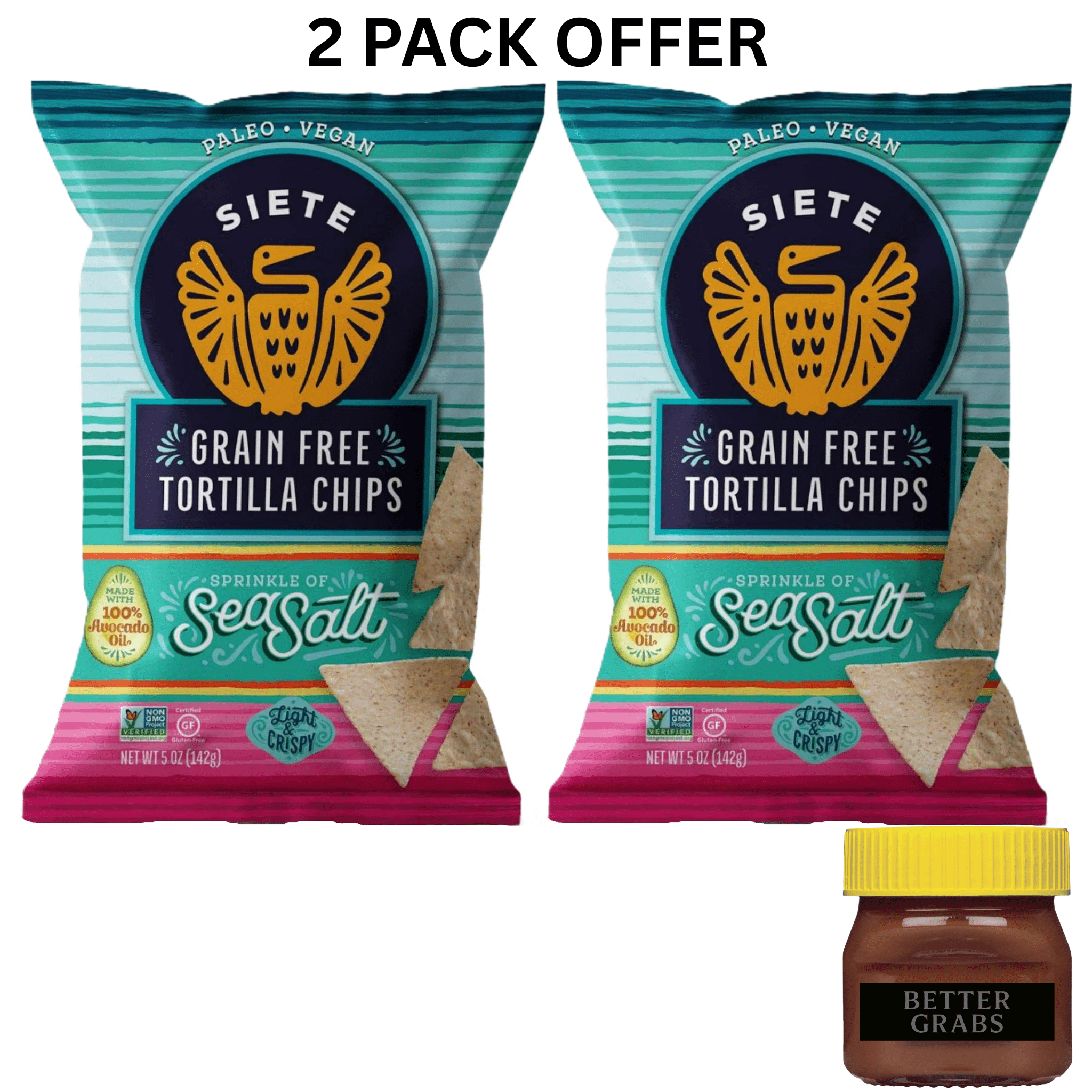 Siete Family Foods Grain Free Tortilla Chips, Sprinkle of Sea Salt