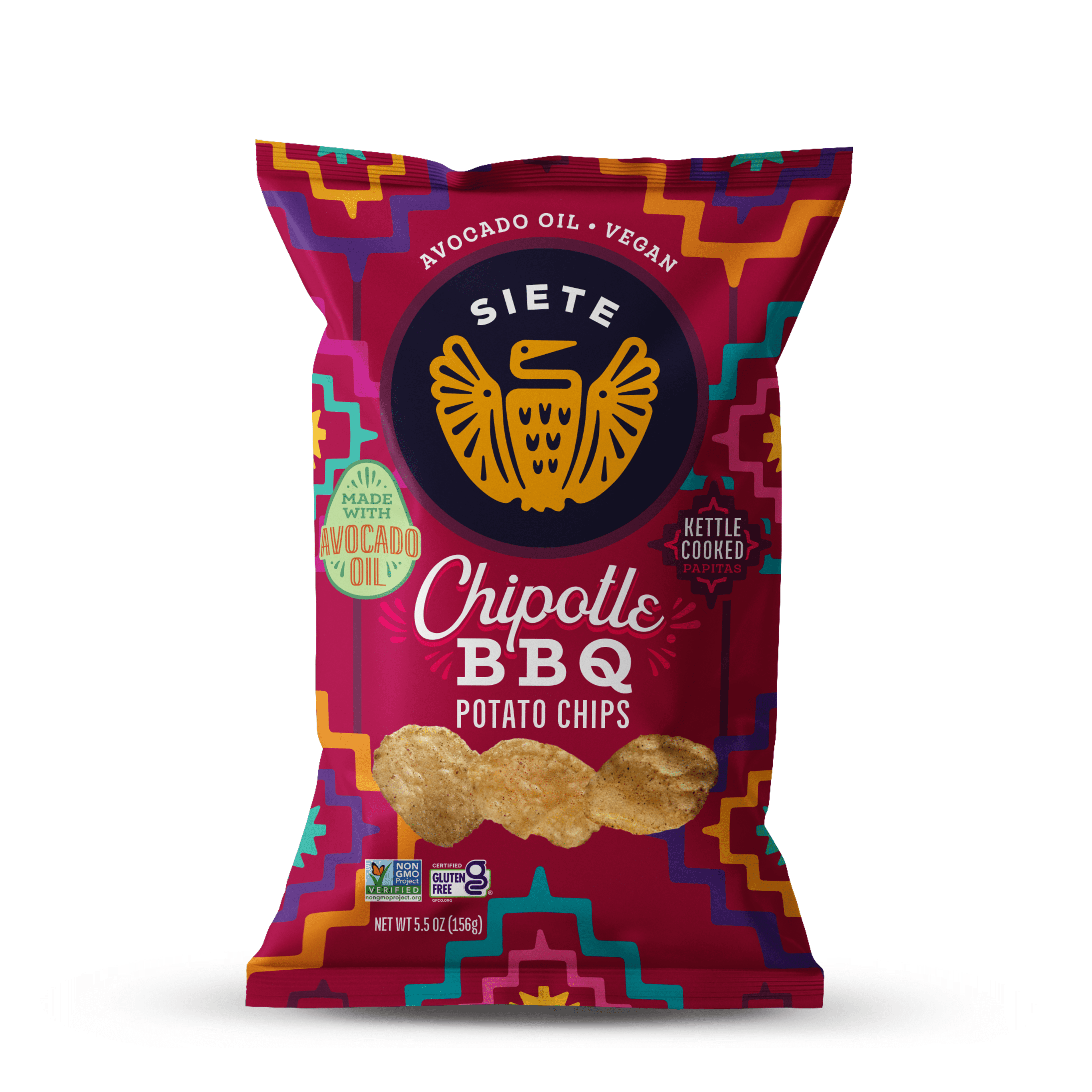 Siete Family Foods Kettle Cooked Potato Chips Chipotle Barbeque, 5.5 oz