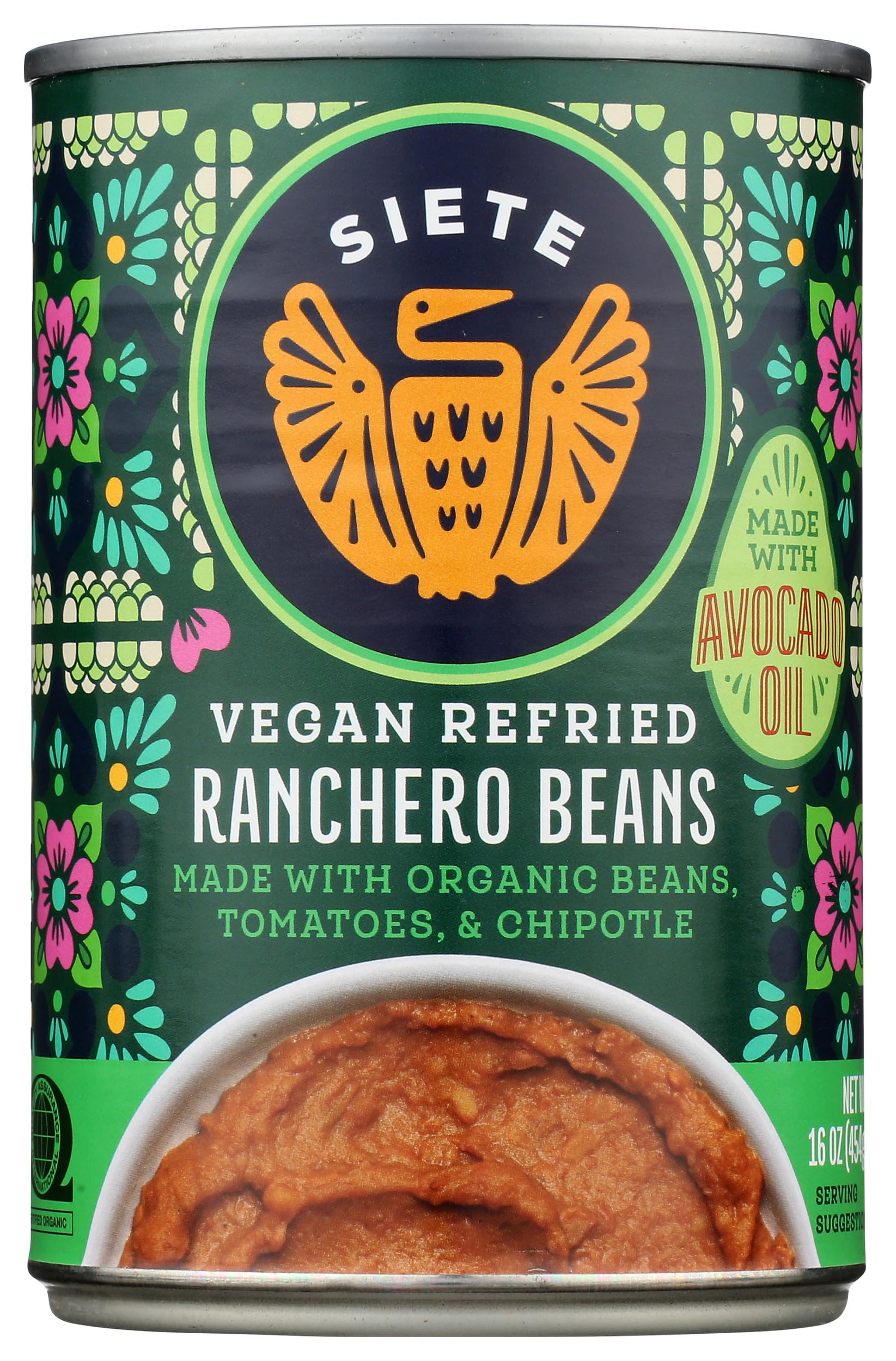 Siete Family Foods Refried Ranchero Beans, 16 OZ