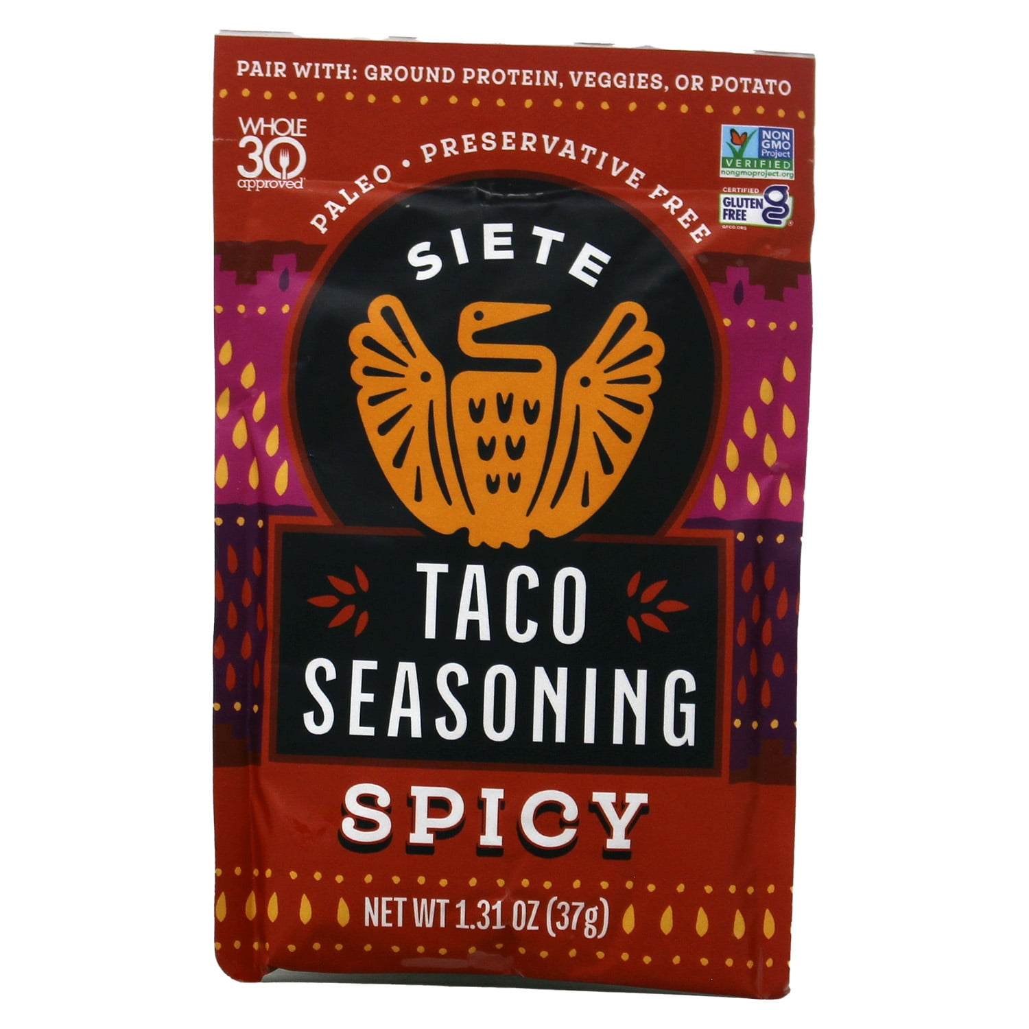 Siete Family Foods, Spicy Taco Seasoning Spice Mix, 1.31 oz. Packet
