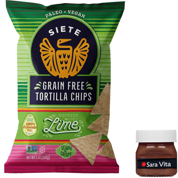 Siete Family Foods Tortilla Chip, Hint of Lime, 5 oz Bag