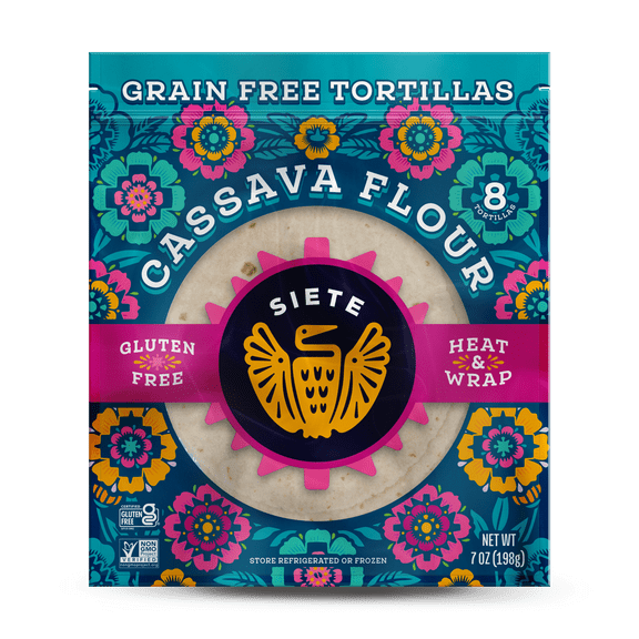 Siete Foods Grain Free Cassava Flour Tortillas, 7oz., 8 Count