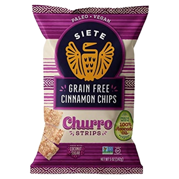 Siete Grain Free Cinnamon Churro Strips, 5 oz Bag (3 Pack) - Dairy Free, Paleo, Vegan, Non-GMO, Gluten Free