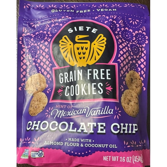 Siete Grain Free Mexican Vanilla Chocolate Chip Cookies, 16 Ounce