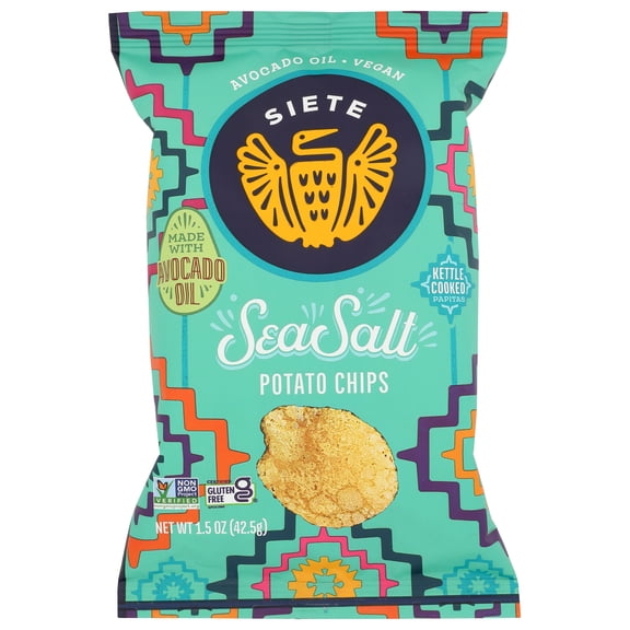 Siete Grain-Free Kettle Cooked Potato Chips Sea Salt, 1.5 OZ, 24 pack