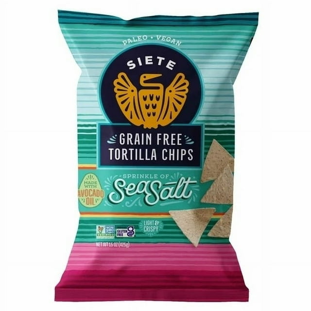 Siete Grain Free Sea Salt Tortilla Chips, 15 Ounce