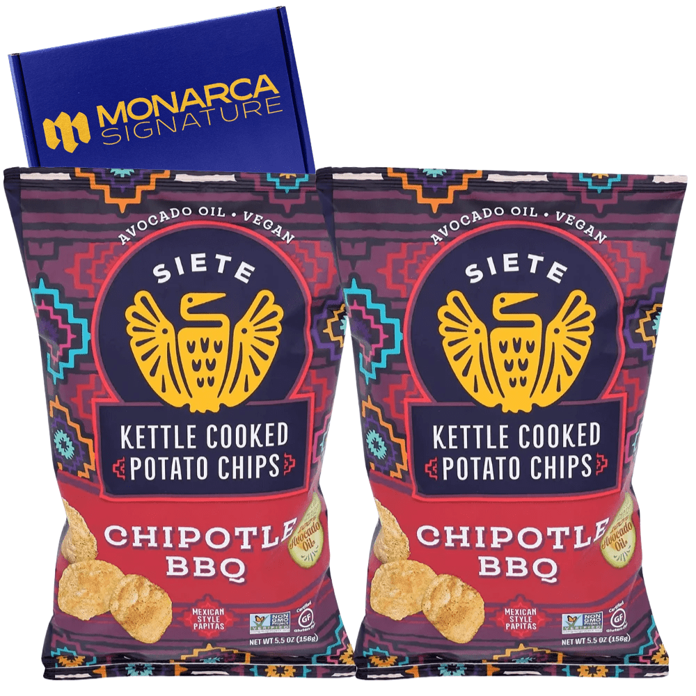 Siete Kettle Cooked Potato Chips Chipotle BBQ, 5.5 oz (Pack of 2)  Gluten-Free, Non-GMO, Crunchy, Smoky & Spicy Snacks