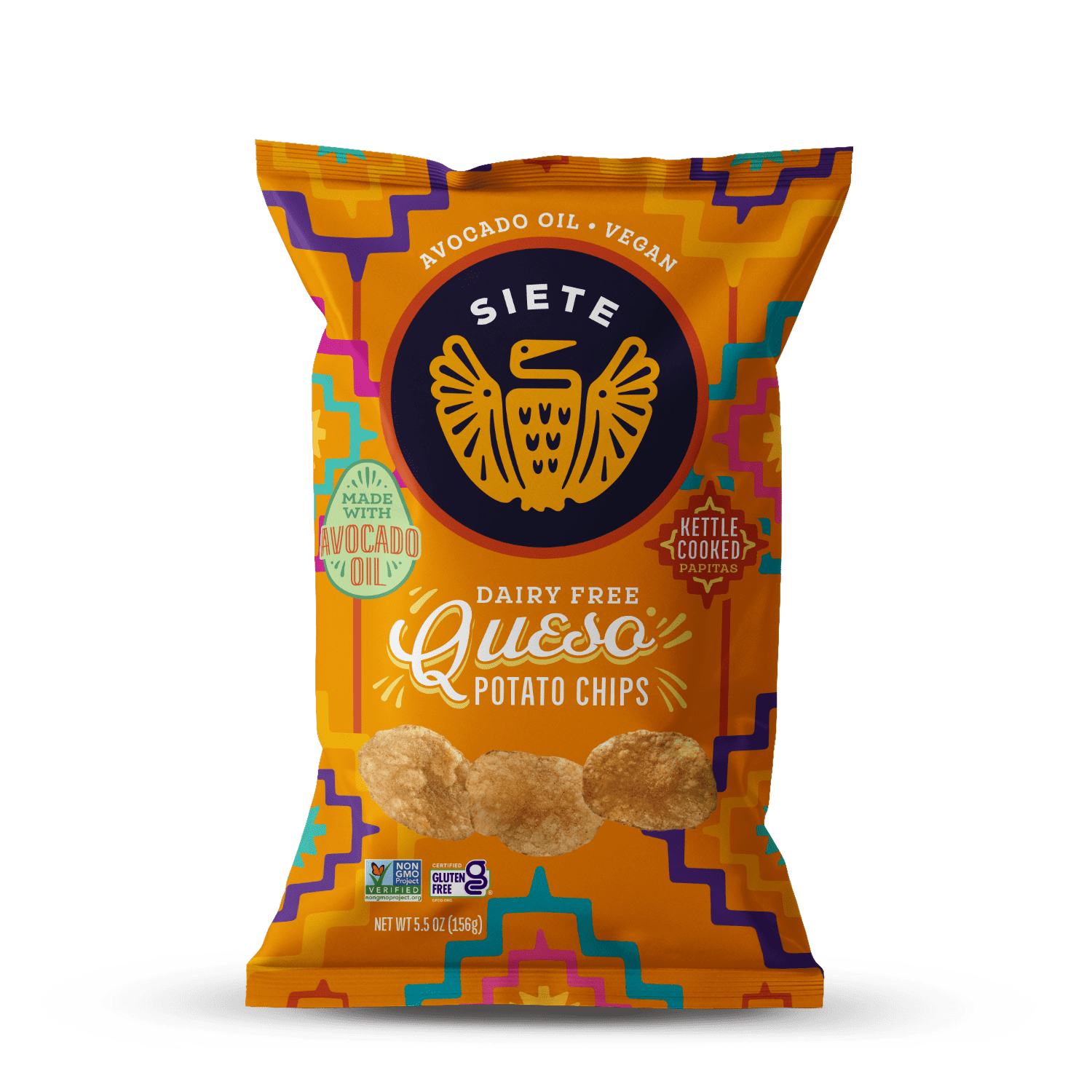 Siete Kettle Cooked Potato Chips Queso 5.5 oz.