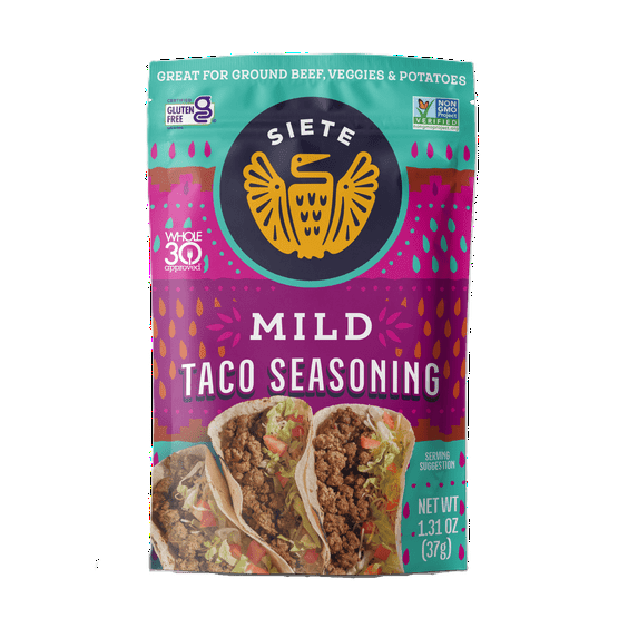 Siete Mild Taco Seasoning, Mixed Spice, 1.31 oz. Packet