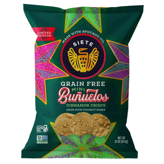 Siete Grain Free Mini Bunuelos Cinnamon Crisps, 15 Ounce