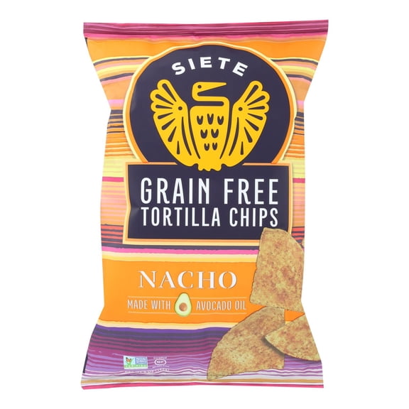 (12 pack) Siete Family Foods Tortilla Chip - Nacho, 5 Oz Bag
