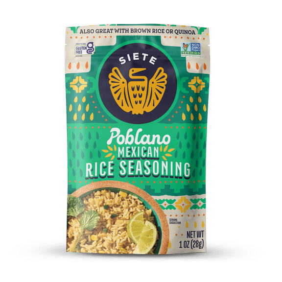 Siete Foods Poblano Mexican Rice Seasoning, Gluten Free, 1.01 oz