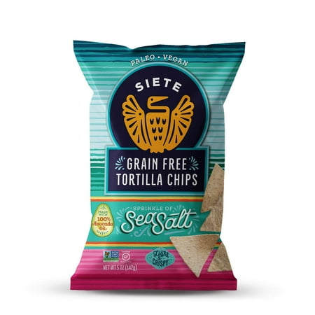 Siete Sea Salt Grain Free Tortilla Chips, 5 oz bags, 12-Pack
