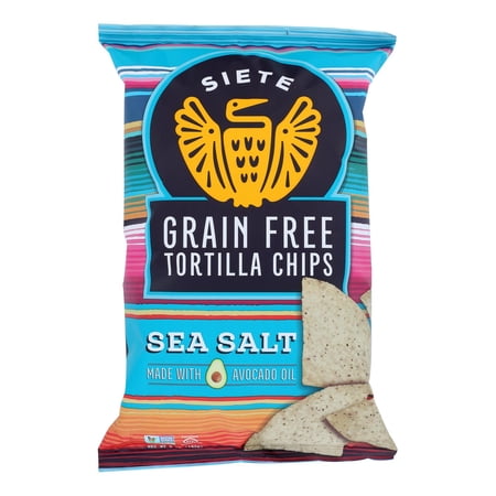 (12 pack) Siete Family Foods Grain Free Tortilla Chips, Sprinkle of Sea Salt, 5 oz