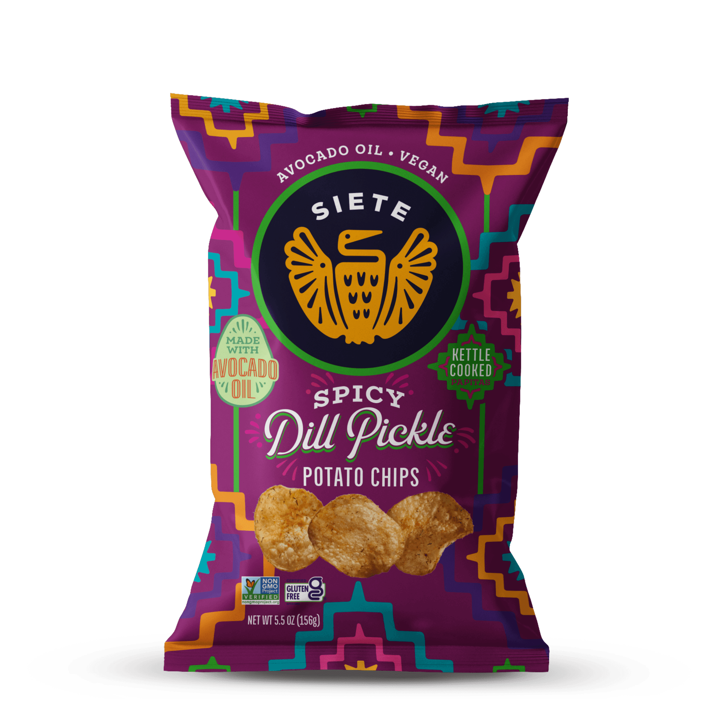 Siete Spicy Dill Pickle Kettle Cooked Potato Chips 5.5 oz