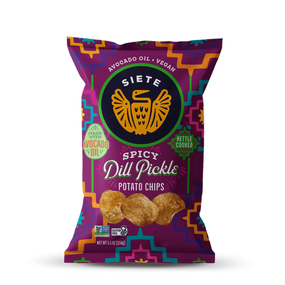 Siete Spicy Dill Pickle Kettle Cooked Potato Chips 5.5 oz