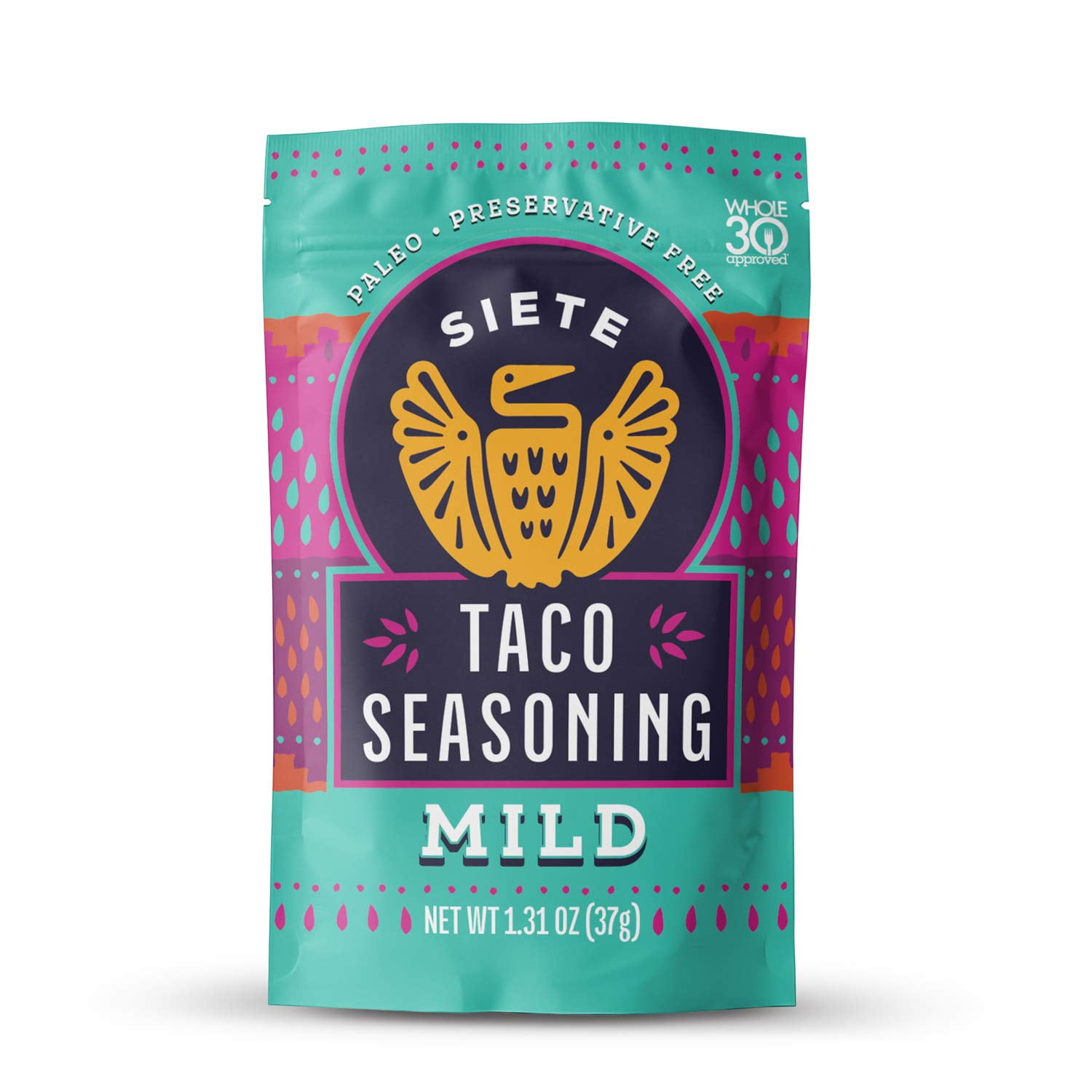Siete Taco Seasoning - MILD | Paleo, Preservative Free, Whole 30 Approved | 6 PACK, 42 Servings