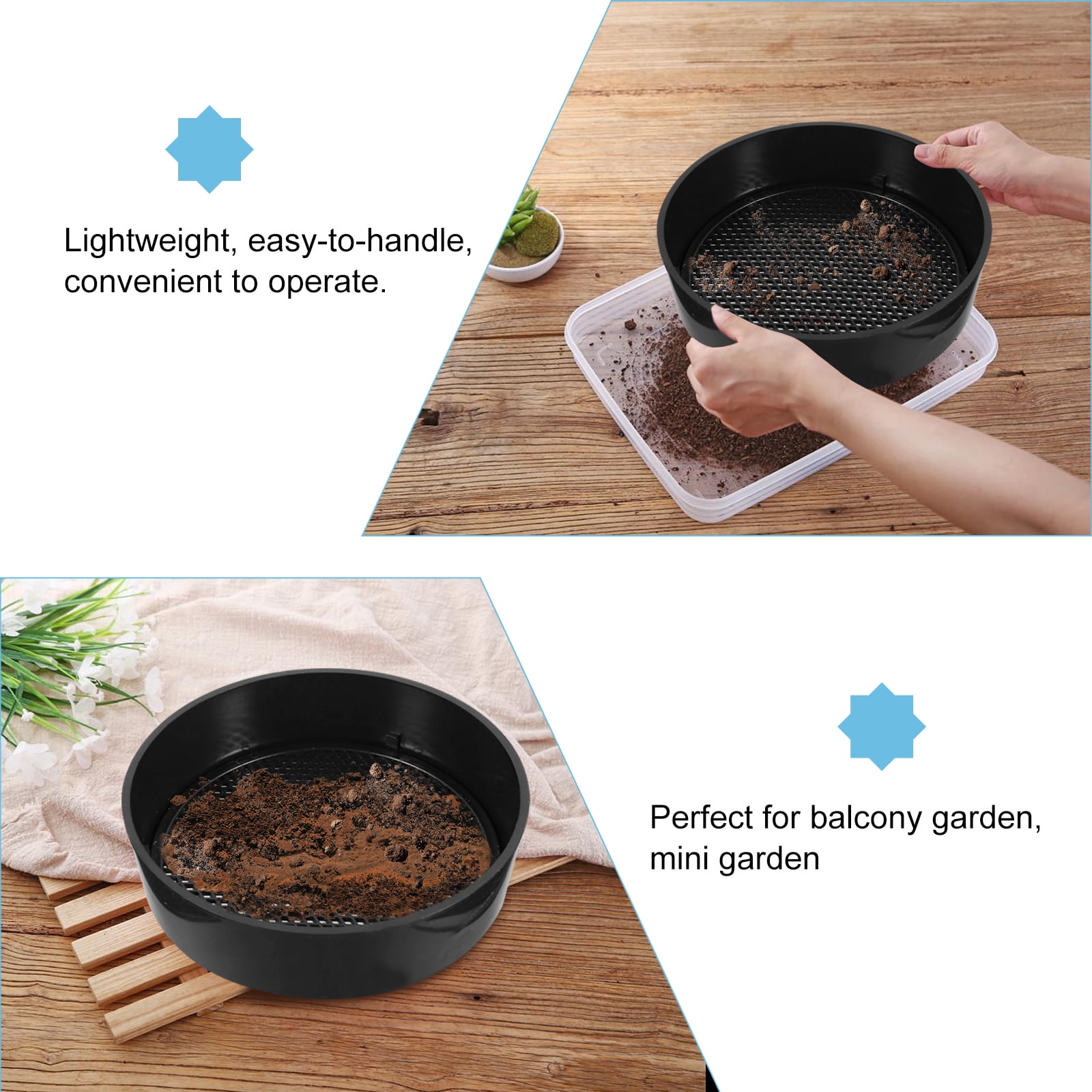 Sieve Garden Mesh Soil Round Gardening Tools Riddle Sifter Sifting
