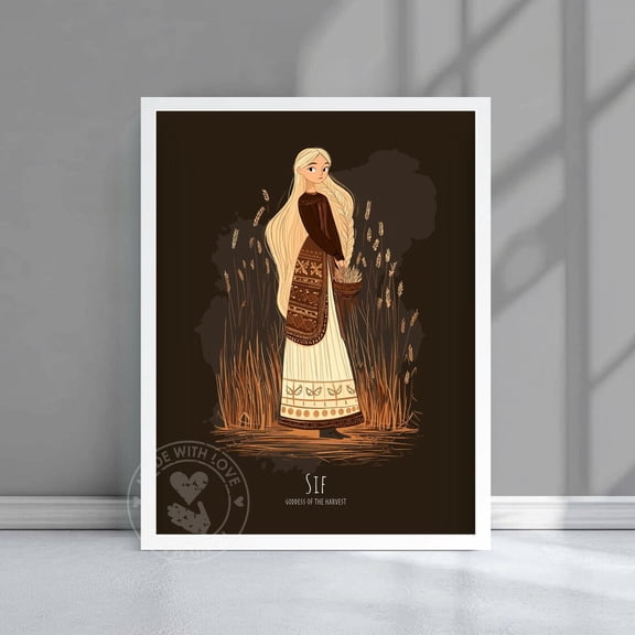 Sif Goddess Norse Mythology Nordic Wall Art, Unframed Poster