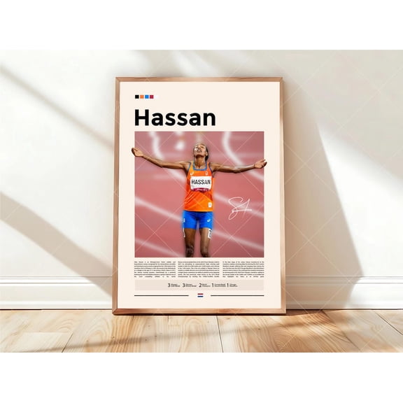 Sifan Hassan Art Netherlands Track & Field Art Running Gifts Runner Wall Art Sports Bedroom Arts, Unframed Poster