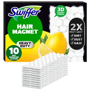 Swiffer Hair Magnet, Heavy Duty Dry Refills, Lemon, 10 Count