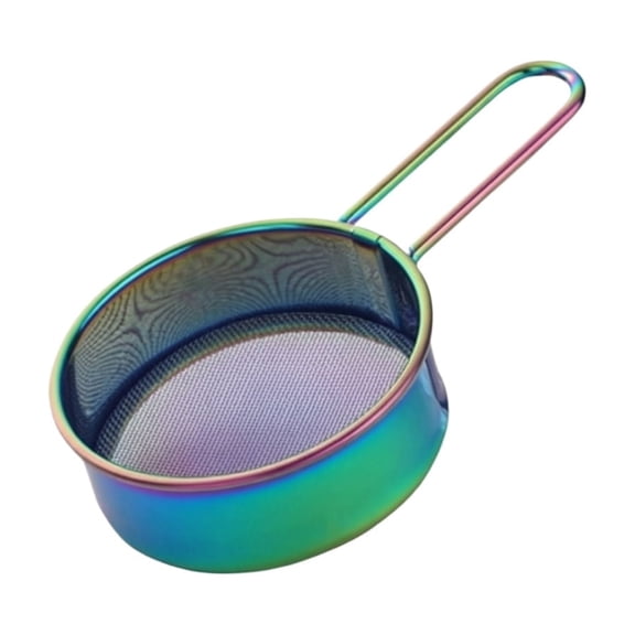 Sifter for Baking, Fine Mesh Strainer with Handle, Stainless Steel Mesh Strainer, Powder Sugar Sifter, Small Strainer Fine Mesh, Iridescent, Kitchen, Screen Mesh, 1 Pc
