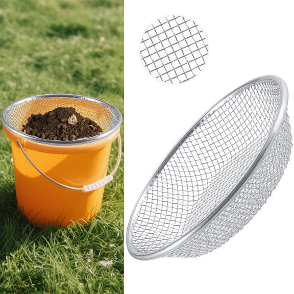 Sifter.Size 1/8" Mesh Soil Sifter Sieve - Heavy Duty Galvanized Screen for Compost, Dirt, Rocks, Gravel & Garden - Fits 5 Gallon Bucket, Rust-Resistant - Composting & Sifting Tool