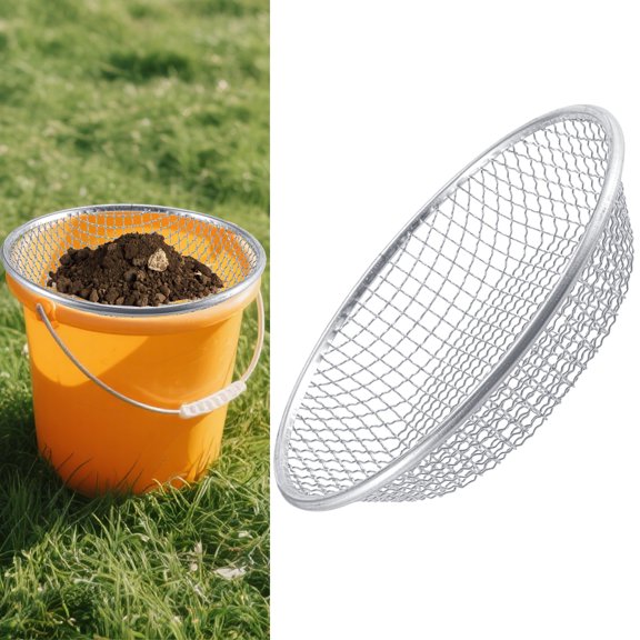Sifter.Size 3/8" Mesh Soil Sifter Sieve - Heavy Duty Galvanized Screen for Compost, Dirt, Rocks, Gravel & Garden - Fits 5 Gallon Bucket, Rust-Resistant - Composting & Sifting Tool
