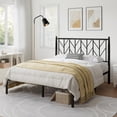 thumbnail image 1 of Allewie Black Full Size Modern Metal Platform Bed Frame with Vintage Headboard and 12" Under-bed Storage, 1 of 9