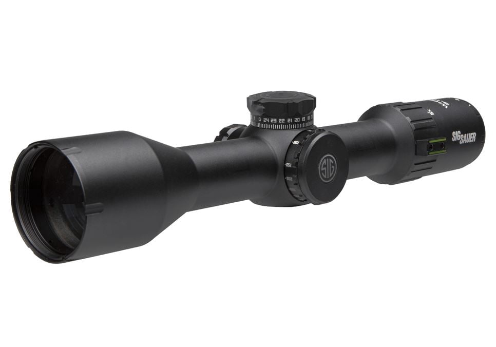 Sig Sauer WHISKEY6 Scope 3-18x44mm, 30mm, FFP, MOA Milling Hunter 2.0, Locking 0.25 MOA ADJ, Black