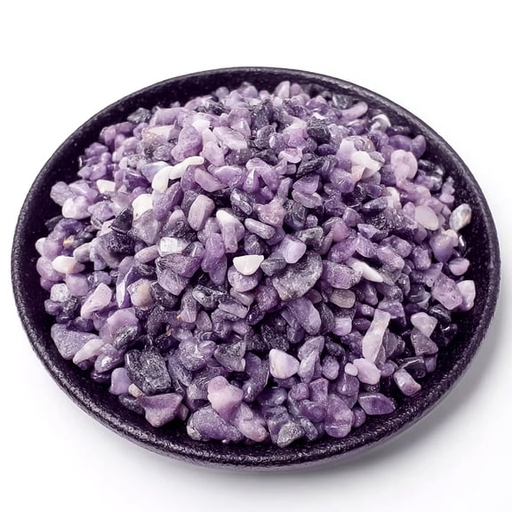 SigMntun Polished Lepidolite Crystal Chips 200 Pcs - 0.3" 10 oz Tumbled Stone Chips Crushed Sea Glass Stones Healing Reiki Crystal Making Home Decoration