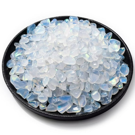 SigMntun Polished Opal Crystal Chips 200 Pcs - 0.3" 10 oz Tumbled Stone Chips Crushed Sea Glass Stones Healing Reiki Crystal Making Home Decoration