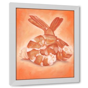 Sigal Govrin 26x32 White Modern Wood Framed Wall Art Titled - Shrimp