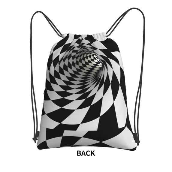 Sigee 3D Vortex Illusion for Drawstring Zipper Backpack ,Waterproof, Durable, Lightweight Gym Bag for Sports
