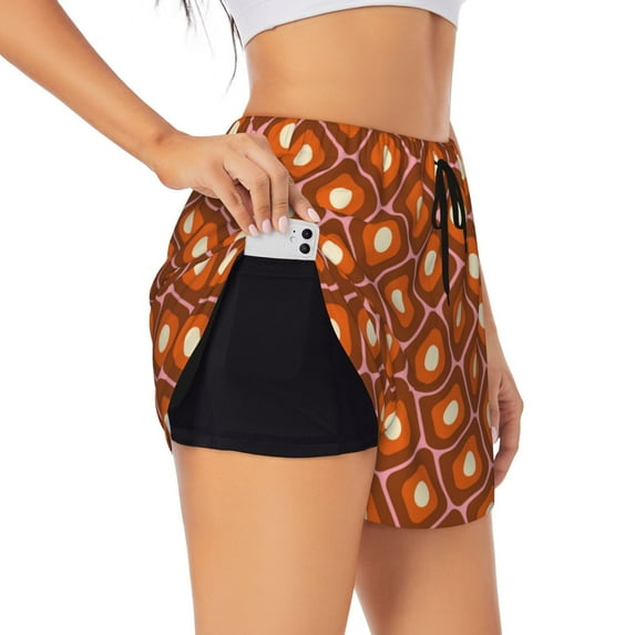 Sigee 60s and 70s Aesthetic for Women's Athletic Shorts High Waisted Running Shorts Pocket Sporty Short Gym Elastic Workout ShortsMedium
