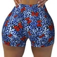 thumbnail image 1 of Sigee Abstract Colorful Butterflies Print Women's High Waist Workout Shorts - Squat Proof, Tummy Control, Yoga and Gym Activewear-X-Large, 1 of 9
