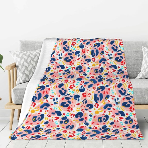 Sigee Abstract Leopard Print for Flannel Blanket - Ultra-Soft, Warm and Cozy, Perfect for Couch, Bed, or Travel-50"x40"
